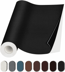 MICTER Leder Patch Selbstklebend, 15 x 300cm Kunstleder Selbstklebend, Leder Reparatur Kit für Möbel, Sofa, Autositze, Taschen, Leder Reparatur und Renovierung (Schwarz) 15x300cm schwarz