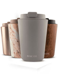 MAMEIDO Thermobecher 350ml, 470ml & 700ml - dichter Kaffeebecher to go aus Edelstahl doppelwandig isoliert, auslaufsicher - Coffee to go Becher warmhaltend (Taupe Grey, 0,35l) 350 ml Taupe Grey