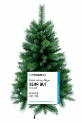 RS Trade 1101 120 cm Weihnachtsbaum PVC künstlich (Ø ca. 76 cm) mit 446 Spitzen - Preis-LEISTUNGSSIEGER - Schnellaufbau Klappsystem, schwer entflammbar, unechter Tannenbaum inkl. Metallständer 120 cm Natur-grün