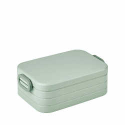 Mepal Brotdose Midi – Brotdose To Go - Lunchbox für 2 Sandwiches oder 4 Brotscheiben - Meal Prep Box - Brotdose Erwachsene - Essenbox mit Unterteilung - Nordic sage Medium 01. Nordic Sage
