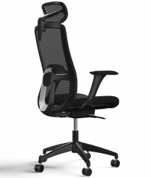 Desktronic Verstellbarer ergonomischer Bürostuhl | Schreibtischstuhl mit Lendenwirbelstütze, Höhenverstellung Körper Atmungsaktives Gewebe-Breite Sitzfläche SitOne Schwarz