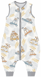 Chilsuessy Baby Schlafsack mit Füße 2.5 Tog Ganzjahres Schlafsack Baby Schlafsäcke Babyschlafsack mit Beinen für Säugling Kinder, 2.5 Tog/Reise Bus, 90cm/Baby Höhe 100-110cm 90cm/Baby Höhe 100-110cm 2.5 Tog/Reise Bus
