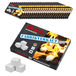 FLAMMBURO 1152 Stück Anzündwürfel Paraffin (24x48 Würfel) vom Deutschen Hersteller, Grillanzünder, Kaminanzünder, Ofenanzünder, Würfel, Anzündwolle, Made in Germany - 24 Schachteln x 48 Anzündwürfeln 24 x 48 Würfel