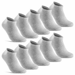 10 Paar Sneaker Socken Herren & Damen kurze Socken Baumwolle Schwarz Weiß Grau 39-42 Grau