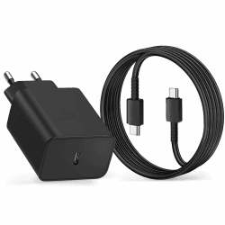 45W Schnellladegerät Ladekabel für Samsung Galaxy S24 S23 S22 S21 S20 FE S10 S9 S8 A55 A54 A53 5g A52 A51 A50 A34 A33 A23 A13 A12,2M USB C Schnellladekabel mit Netzteil Ladegerät Adapter Fast Charger Schwarz