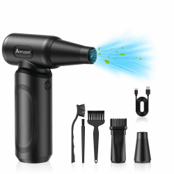 Bürstenloser Motor 150000 U/min, Elektrische Staubgebläse Druckluftspray für PC Reinigungsset, 3-Gang Compressed Air Duster mit 7500mAh Akku, Druckluft für Laptop,Tastatur, Auto, Bürogeräte, Sofa New Model-150000RPM