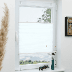 Plissee Klemmfix ohne Bohren Weiß 80x160cm(BxH) Plissees lichtdurchlässig Blickdicht Jalousien ohne Bohren Fensterrollo Klemmrollos Sonnenschutz Sichtschutz Faltrollo Easyfix Rollos für Fenster Weiß B80 x H160 cm