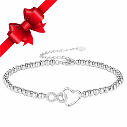Jbniuay weihnachtsgeschenke für frauen Armband damen - Geschenke für frauen infinity-Herz Armband Kugelarmband armband damen silber 925- Unendlichkeit herz-Geschenke für Frauen/Damen/Mama/Tochter