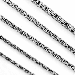 GoPaw Königskette Silber Herren Edelstahl, 4/5/6/7/8mm Königskette Halskette aus Edelstahl, Edelstahl Halskette für Herren, Länge 51/55/61/66/71cm 66.00 silber-7mm breit