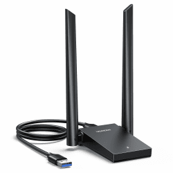 UGREEN AX1800 USB WLAN Stick Adapter WiFi 6 USB 3.0 Adapter für PC Dual 5dBi WLAN Antennen mit eingebauter Treiber, Super Wanddurchdringung und Dualband (5GHz/2.4GHz) für Windows 10/11.