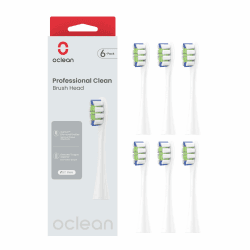 Oclean Bürstenköpfe Professional clean-6 pack, Weiß Zahnbürstenkopf mit DuPont-Borsten für Oclean Elektrische Zahnbürste, W-Shape Ersatzbürsten geeignet für Oclean Schallzahnbürsten Weiß 6 stück (1er Pack)