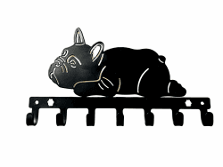 Ctpeng Schlüsselhaken Home Wand-Schlüisselanhänger 7 Haken,dekorativ,Einfache Montage,Schlüsselhalter für WandhakenDekor,Schlüsselhalter Organizer Aufhänger,Eisen,schwarz,27 x 15.5 CM Cartoon