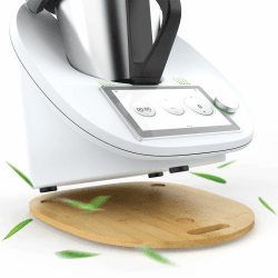 Siegvoll Gleitbrett für Thermomix TM6 TM5 aus Bambus, Schnelles Bewegen Rollbrett für Thermomix Vorwerk Küchenmaschine, Zubehör für Thermomix TM6 TM5,Bambusholz
