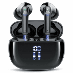 Bluetooth Kopfhörer, Kopfhörer Kabellos Bluetooth 5.3 In Ear, 4 HD Mikrofon, 48 Std Spielzeit Kabellose Kopfhörer, Tiefer Bass, ENC Noise Cancelling Earbuds, IP7 Wasserdicht Ohrhörer, USB-C, Schwarz