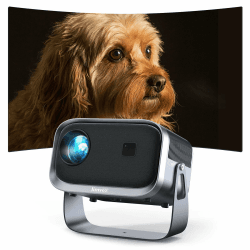 Beamer【±360° Drehbar/Remote Focus/Trapezkorrektur】 Mini Beamer Jimveo Beamer 1080P Full HD 15000L WiFi6 Bluetooth Projektor Unterstützt 4K Heimkino 300'' Display mit iOS/Android/USB Schwarz