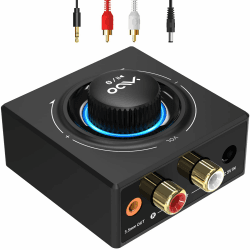 YMOO B06T3 Bluetooth Empfänger für Stereoanlage, HiFi HD AAC Bluetooth Adapter RCA und 3,5 mm, Musikübertragung vom Handy/Tablet/Laptop/MacBook zum kabelgebundenen Lautsprecher/Soundbar (B06T3Q1)