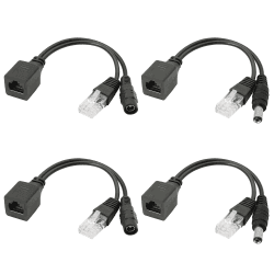 GELRHONR POE Injektor und Splitter Kit, Passives POE-Adapterkabel mit 5,5 x 2,1 mm DC-Anschluss für WLAN, Router, Switches, Internet-Telefonie, IP-Kameras-2Pairs …