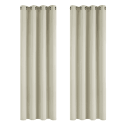 Deconovo Verdunkelungsvorhang mit Ösen für Wohnzimmer Thermogardine Kälteschutz, 220x140 cm(HöhexBreite) cm, Creme, 2er Set H220 x B140 cm (2er Pack) Creme