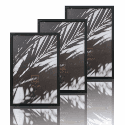 VUVUZULA Bilderrahmen 40x60cm Schwarz Holz Fotorahmen Holzrahmen MDF Rahmen 40x60cm 3er Set Schwarz 40x60cm