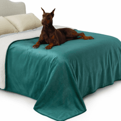 Lesure wasserdichte Hundedecke Grosse Hunde - 274x218cm waschbar Hundedecke Outdoor, Fleece Sofaschutz Decke groß, Katzendecke flauschig für Couch, Dunkelgrün XXXXL (274x218cm) Dunkelgrün