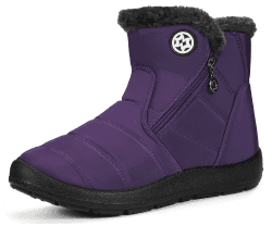 Gaatpot Damen Winterstiefel Wasserdicht Warm gefütterte Schneestiefel Winterschuhe Winter Kurzschaft Stiefel Boots Schuhe 37 EU Violett