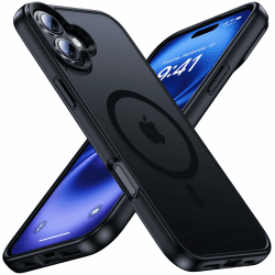 Uyiton für iPhone 16 Hülle - Case für iPhone 16 Handyhülle Schutzhülle, Anti-Vergilbung,Stoßfest Kratzfest,Ultradünn,Kompatibel mit Magnetisch - Matt Schwarz iPhone 16 Schwarz