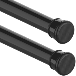 2Stücks Vorhangstange Ohne Bohren Spannstange Teleskopstange Vorhang für Schränke, Fenster, Kleiderschrank 170-260CM(2Stücks) Schwarz(Durchmesser 25mm) Schwarz 170-260CM(2Stücks)