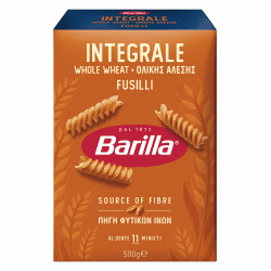 Barilla Pasta Integrale Fusilli – Vollkorn-Hartweizengrieß-Pasta mit natürlichen Ballaststoffen, 500 g 500 g (1er Pack) Fusilli Integrale