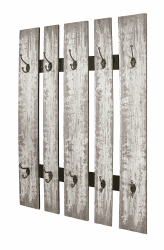 HAKU Möbel Wandgarderobe grau, MDF, Metall - Maße: B 65 cm x H 100 cm x T 9 cm, Style: Industrial Grau 60 x 50 x 173 cm