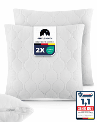 Gentle North Kopfkissen (60x60 cm groß) - 2er Set Kissen für Bett und als Dekokissen - Mit Reißverschluss für Füllung - Sofakissen - Zierkissen für Couch und Sofa - Ökotex - Waschbar bis 60° - Weiß 2 St. | 60x60cm
