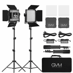 GVM 480 LED Videolicht mit Stativ, APP-Steuerung LED Studiolicht 13000Lux/0,5m Zweifarbige Temperatur 2300K-6800K LED Fotografie Dauerlicht für Studio Videoaufnahme Fotografie Studioset, LED fotolicht