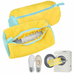 Schuhwaschbeutel Waschmaschine 2 Stück Multi Schutz Schuhbeutel Waschmaschine Wiederverwendbarer Sneaker Waschbeutel für Alle Schuharten Und -Größen,Schonen Sowohl Schuhe als Auch Waschmaschine (Gelb) Gelb-2 Stück