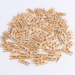 DERAYEE 100 Stück Holzklammern,Wäscheklammern Holz klein für Fotowand Verpackung Gastgeschenk Verpackung der Tasche