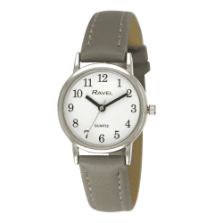 Ravel - Pastellfarbene Alltagsuhr für Damen - Analoges Quarzwerk - R0137 Klein - 27mm Uhrengehäuse Grau