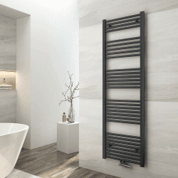 EMKE Badheizkörper 1600x500 mm, Handtuchheizkörper Mittelanschluss Badheizkörper Handtuchhalter Handtuchwärmer Handtuchtrockner Heizkörper Bad Handtuchheizung Anthrazit 654W 1600x 500mm Anthrazit