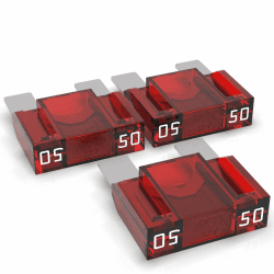 AUPROTEC Maxi Flachstecksicherung 20A - 80A Stecksicherung Schmelzsicherung Auswahl: 50A Ampere rot, 3 Stück 3 pièces 50A Ampere rot