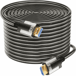 Siwket 8K HDMI Glasfaserkabel 15M, Stahlpanzerung Optisch HDMI 2.1 Kabel 48Gbps Ultra High Speed 8K@60Hz 4K@120Hz Dynamic HDR eARC Dolby HDCP 2.2&2.3 für HDTV/Projektor/Heimkino/TV-Box/Gaming-Box/PS5