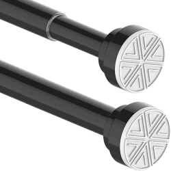 1Stück Kein Rost Duschvorhangstange Ausziehbar Edelstahl Duschstange ohne Bohren Teleskopstange für Badezimmer, Badewanne, Dusche, Türen 110-200CM Neues Design Schwarz 110-200CM(1Stück)