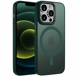 ORDA für iPhone 12 Pro Max Hülle 6.7 Zoll Kompatibel mit MagSafe,Magnetisch Handyhülle für iPhone 12 Pro Max Case Durchscheinende Matt Rückseite Dünn Stoßfest Schutzhülle Grün iPhone 12 Pro Max Grün