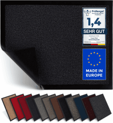 Carpet Diem Fußmatte 40x60 cm in Anthrazit | Schmutzfangmatte innen für sauberen Eingangsbereich | rutschfest & pflegeleicht | Verschiedene Größen & tolle Farben 40 x 60 cm Anthrazit