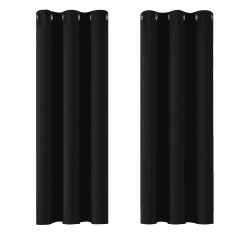 Deconovo Blickdichte Vorhänge Verdunkelungsgardinen mit Ösen Thermovorhang Kälteschutz Thermogardine Hitzeschutz Dicke Thermovorhang, 138x107cm(HöhexBreite), Schwarz, 2er Set H138 x B107 cm (2er Pack) Schwarz