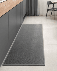 Color G Küchenteppich Waschbar rutschfest, Gewebte Küchenläufer Saugfähig, Teppich Läufer Küche, Teppich Küche Leicht Zu Reinigen, Küchenmatte für Küche, Esszimmer, Waschküche (Grau, 43x180cm) 43x180cm Grau