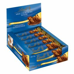 Lindt Schokolade Waffel-Vollmilch Riegel | 18 x 35g im Thekendisplay | Knusprige Waffelblätter in feiner | Großpackung | Schokoladengeschenk | Schokoriegel Waffel-Vollmilch-Riegel 18 Stück (1er Pack)