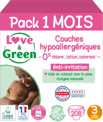 Love & Green Baby-Windeln, hypoallergen