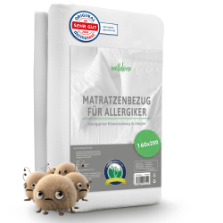 Welldora ǀ Premium Milbenbezug Matratzen 160x200x20 ǀ Fachärztlich getesteter Allergiker Matratzenschoner ǀ Anti Milben Encasing gegen Milben & Bettwanzen ǀ Allergiker Bettwäsche (160 x 200 cm) 160 x 200 x 20 cm