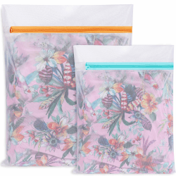 BAGAIL Mesh Wäschesäcke für Waschmaschine Wäschenetz Wäschetasche Wäschebeutel Laundry Bag für Empfindliches, Bluse, Schuhe, BH, Unterwäsche, Babykleidung, Wash Bag 2 Set - 1L, 1M Weißes Netz