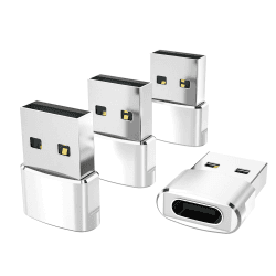 Elebase USB C auf USB Adapter 4Stück,Typ C Buchse zu A Stecker Ladekabel Adapter für iPhone 16 15 14 Pro Plus Max,Samsung S24 S23 S22 A54 A53 Ultra,iPad 11 Air 5 Mini 4 6,Galaxy Tab S9 S8,iWatch S10 Weiß