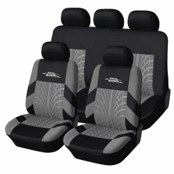 AUTOYOUTH Autositzbezüge Universal Fit Komplettset Autositzschoner Reifenschienen Autositzzubehör, Grau Grau FULL SET