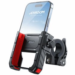 JOYROOM Handyhalterung Fahrrad【Anti Shake Stoßdämpfender】 Motorrad Handyhalterung 【1S Schnellspanner】 Universal Handyhalter für Fahrrad Lenker und Auch für iPhone 15/14/13, Samsung S24/S23 (4.7"-7") Schwarz Rot