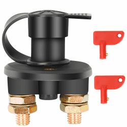 Batterieschalter 12V / 24V, Bolatus Auto Batterie Trennschalter Hauptstromschalter 2 Polig Ein-/Aus-Schalter Kill Switch 6V für Fahrzeug Boot Auto Kfz Single